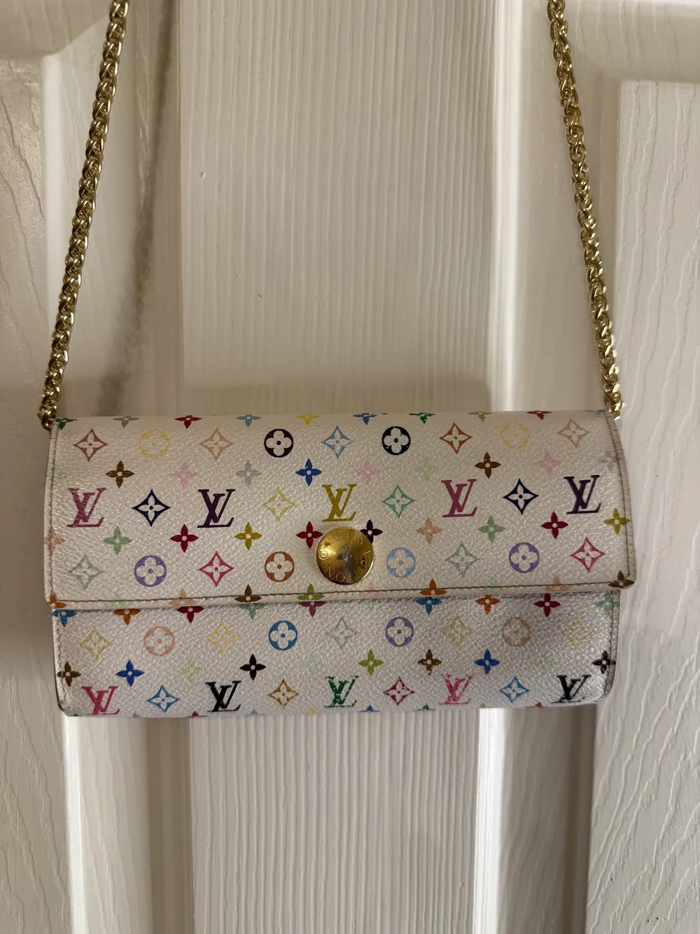 Louis Vuitton Murakami Sara Wallet W/ Fushia Interior